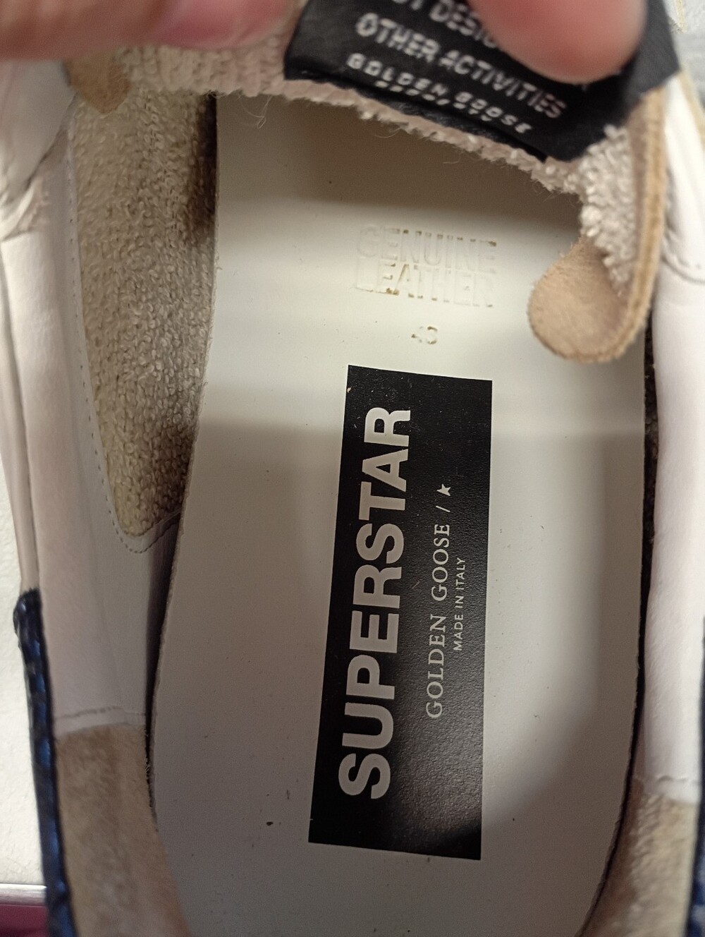 Golden Goose White and Tan Suede Star Sneakers - Picture 5 of 8